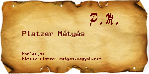 Platzer Mátyás névjegykártya
